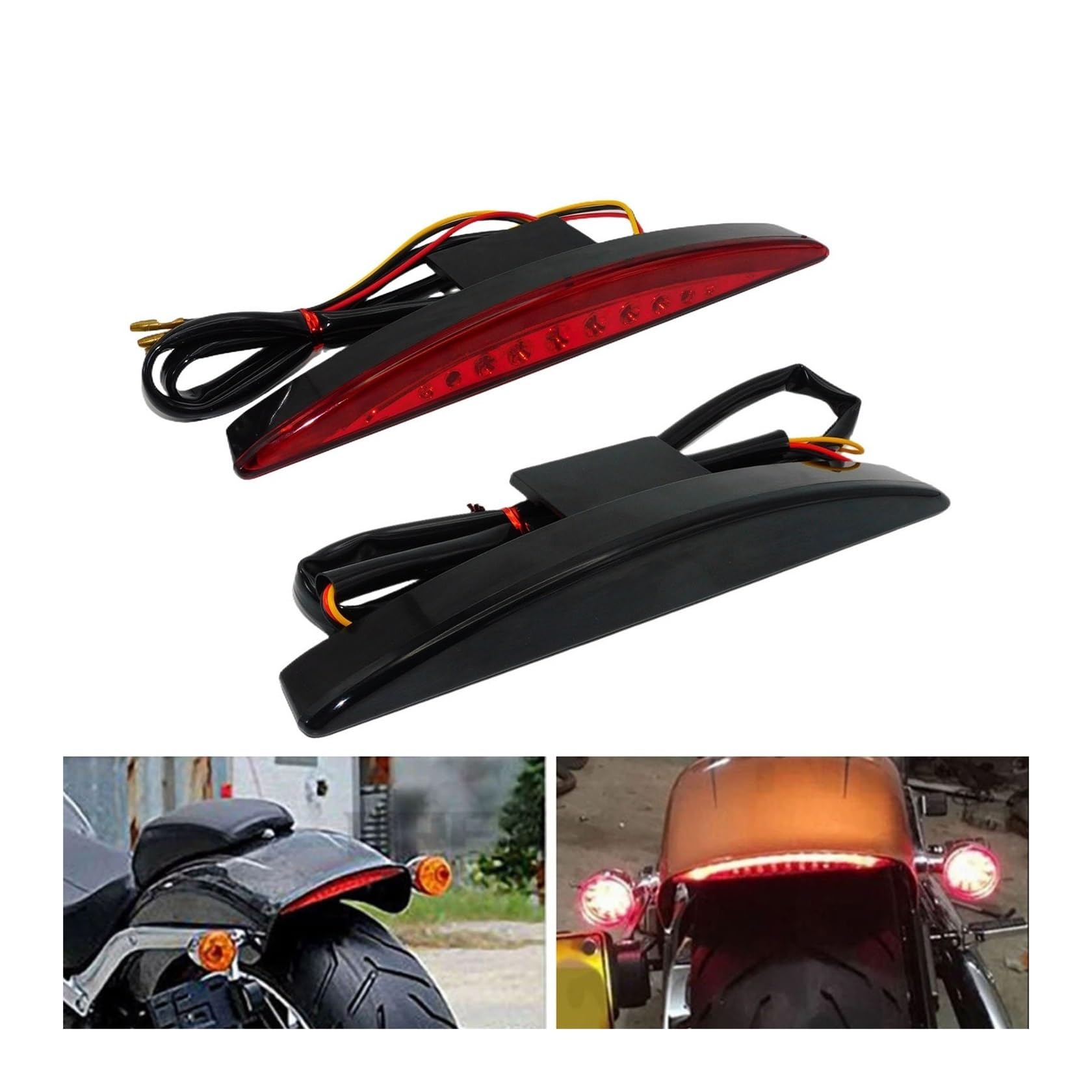 Garde-boue Arrière Avec Feu LED Pour Harley Breakout FXSB 2013-2017 - Noir - Améliore Visibilité Et Style