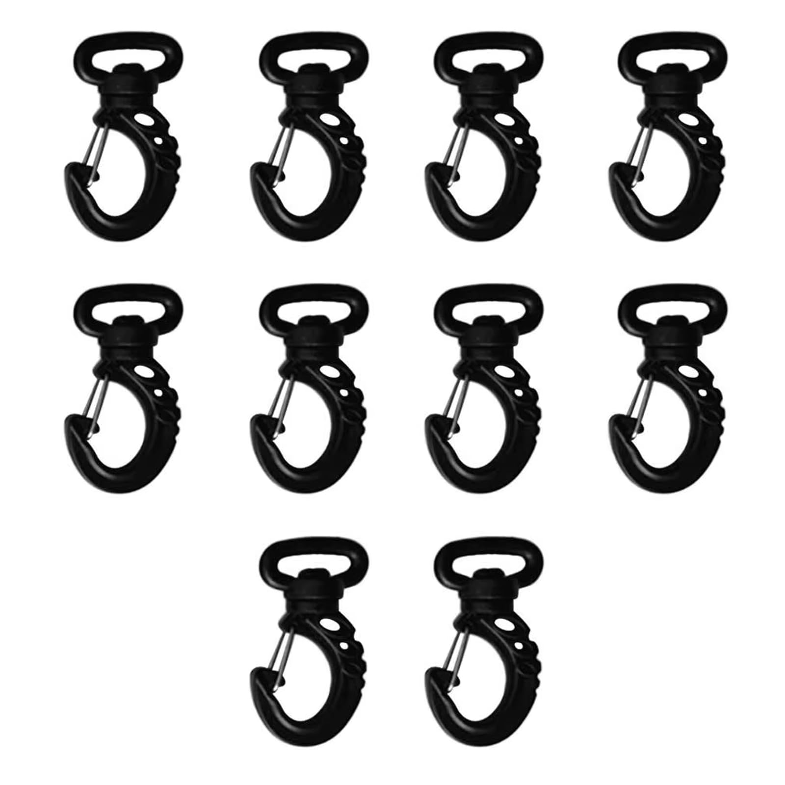 HUANGANG 10Pcs Scubas Diving Clip Nylon Swivels Spring Hook Spring Clip Single Ended Swivels Eye Bolts Hook Buckles For Underwater