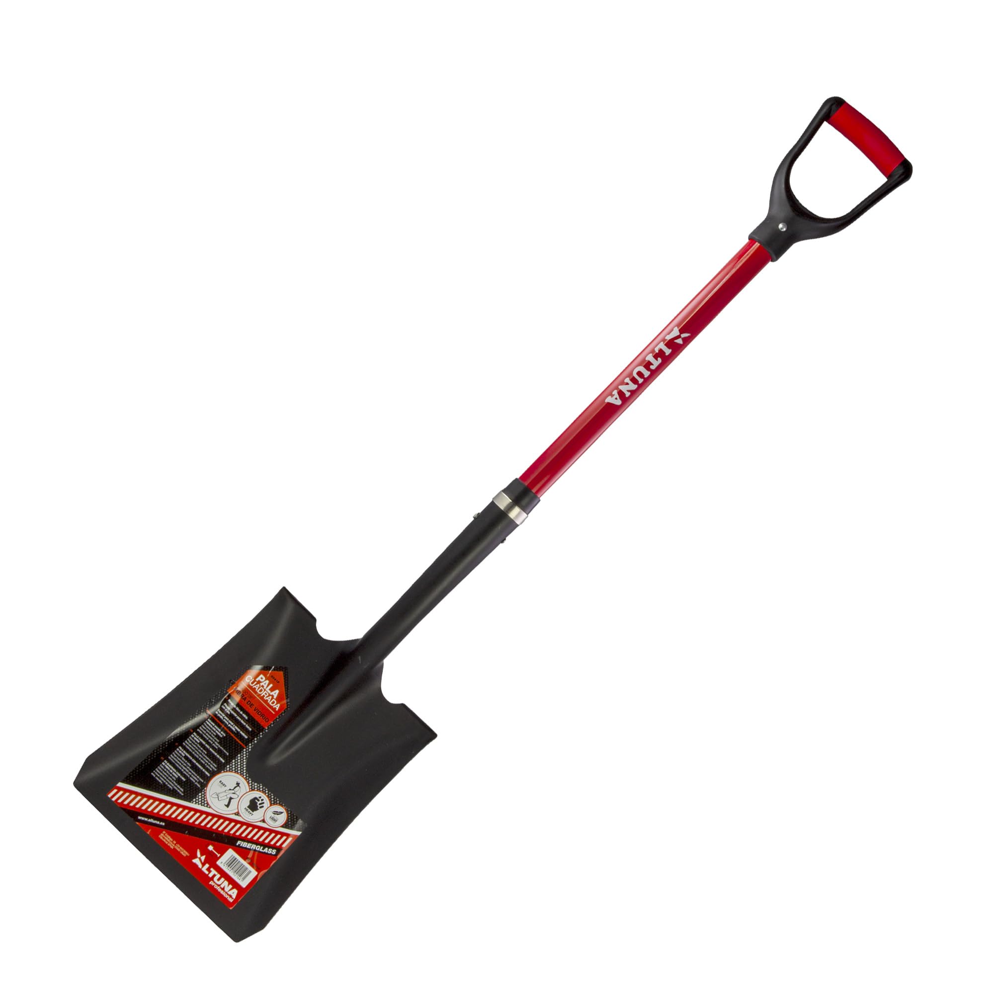 Altuna Pala di Giardinaggio di Alta Resistenza - 24 x 28 x 105 cm - Modello 8541F - Capacità Extra Forte con Manico in Fibra di Vetro - Ideale per Lavori e Agricoltura