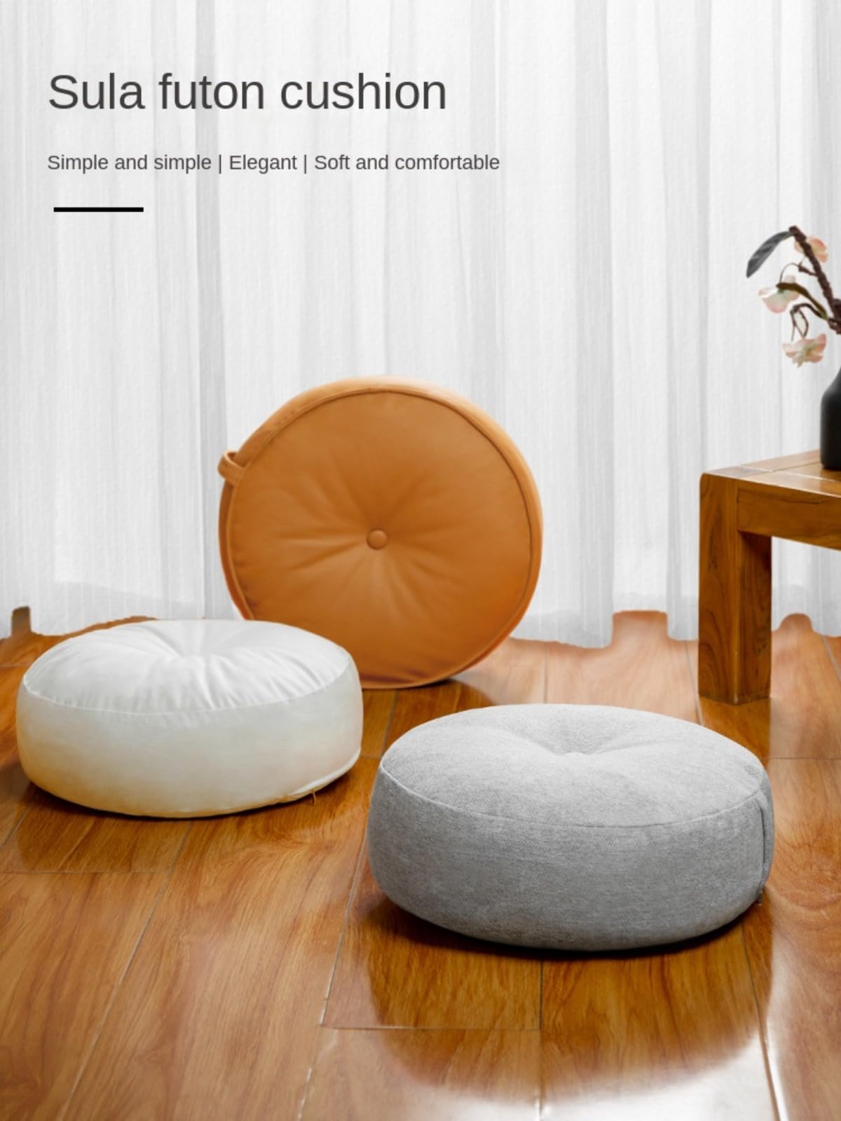 Cojines para Sentarse en el Suelo, PU Leather Round Floor Cushion