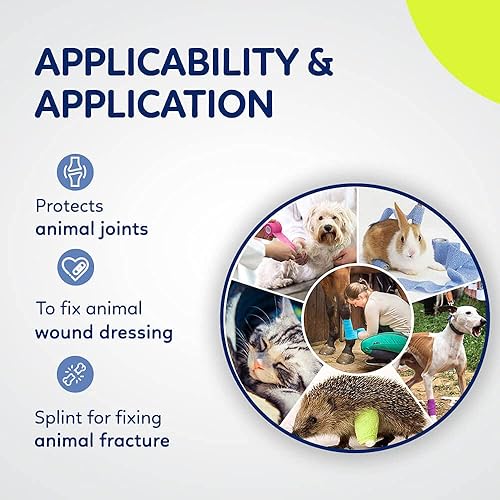 Miniatura 10 de WePet Envoltura para mascotas, cinta autoadhesiva no tejida para patas de perro, patas, heridas, gasa cohesiva de primeros auxilios para caballo,