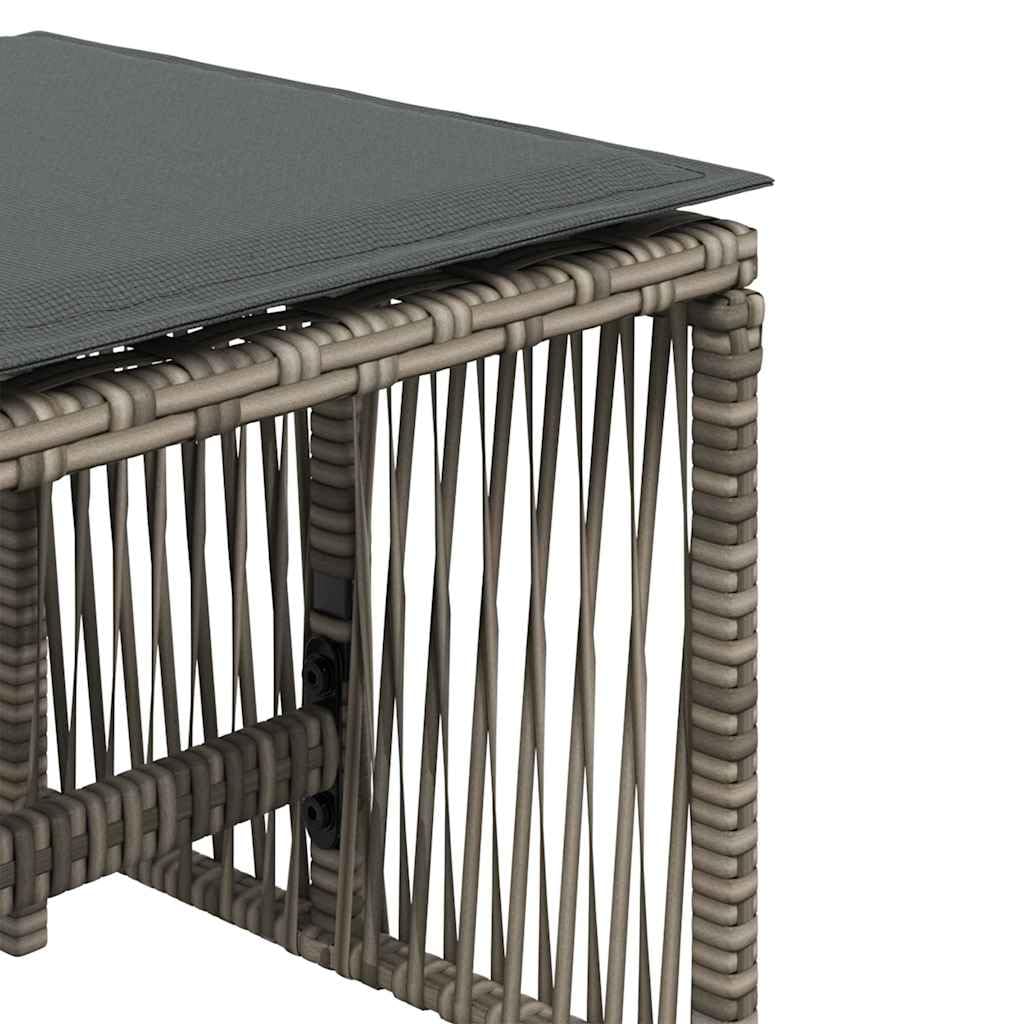 Taboret ogrodowy z poduszką 4 szt. szary 41 x 41 x 36 cm polirattanowy