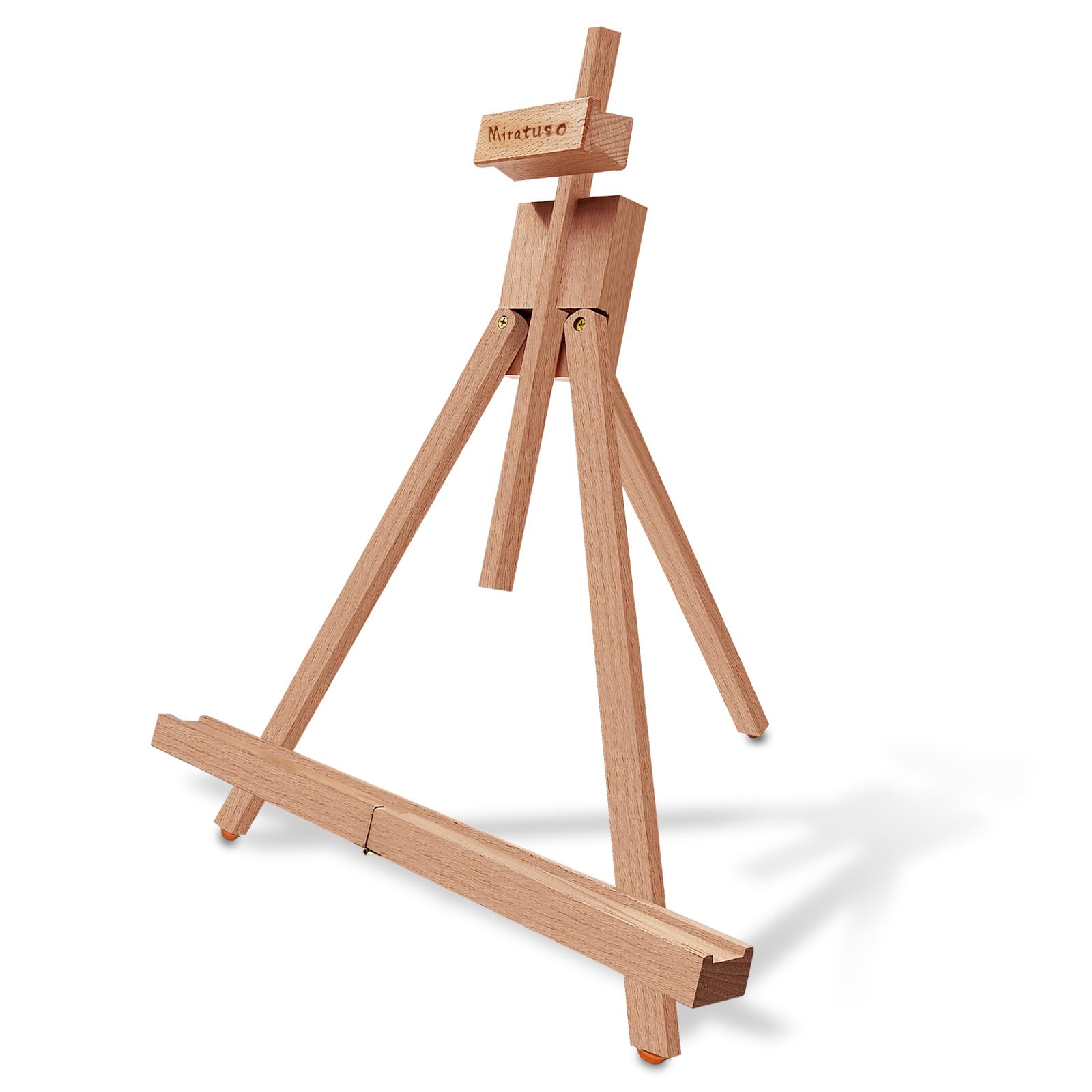 Miratuso Caballete de pintura, caballete de mesa plegable de madera con capacidad para lienzo de hasta 21 pulgadas, caballete de escritorio portátil adecuado para artistas, principiantes, estudiantes