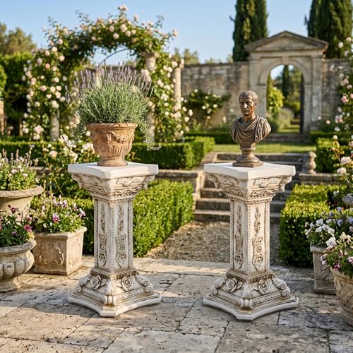 Mini piliers romains grecs avec base stable pour pot de fleur et décoration extérieure - 6