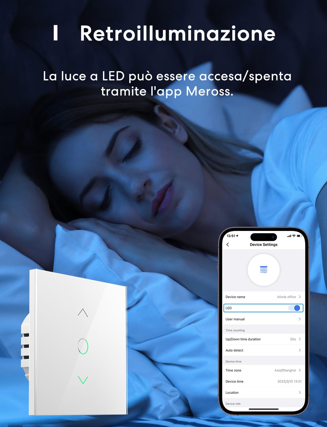 meross 2 Pcs Interruttore per tapparelle con Controllo percentuale (è necessario un filo neutro), Timer Switch per Persiane e Tende compatibile con Alexa, Google Home e SmartThings, Telecomando