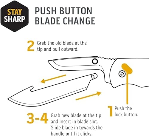 Miniatura 2 de Outdoor Edge Punto de caída de 3.0 pulgadas con cuchillas dentadas (negro, 6 cuchillas), código de cuchilla de compatibilidad 300