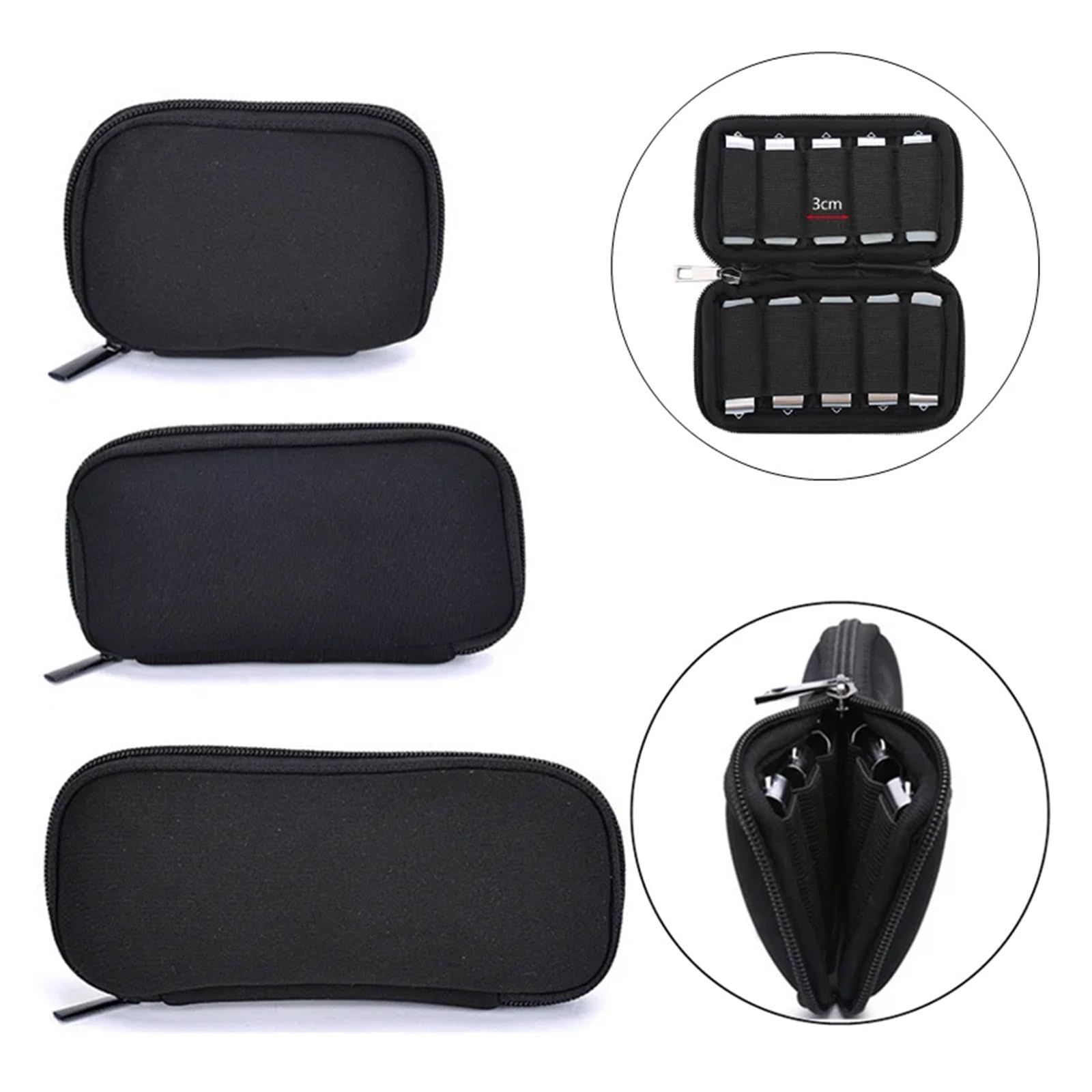 Estuche de almacenamiento para disco duro, 4 unidades, resistente al agua, PVC, con cremallera, organizador de almacenamiento de viaje para unidades flash