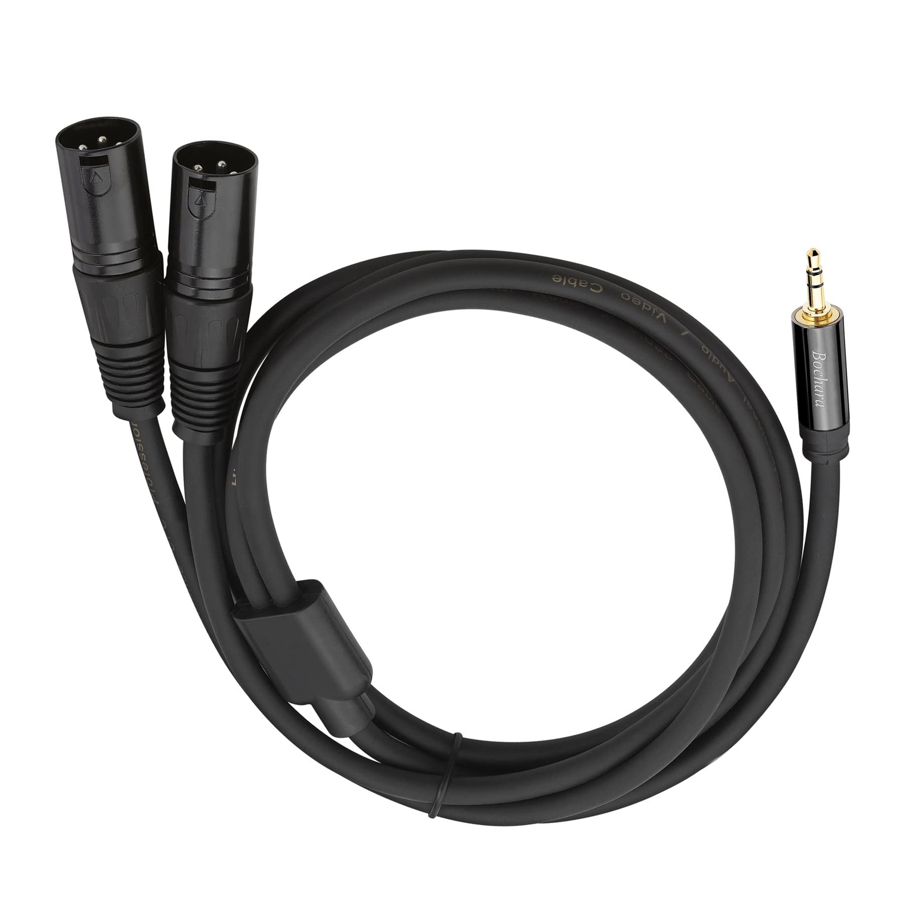 Cavo ausiliario audio da 3,5 mm jack stereo maschio a doppio XLR maschio OFC lamina + mezclador de altavoces trenzado 1,5m 3m 5m(1.5m)