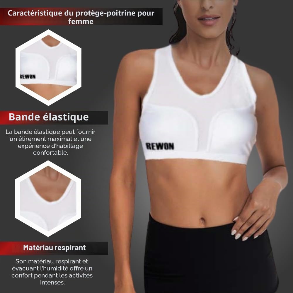 REWON Soutien Gorge Sport Femme, Brassiere Sport Anti Affaissement Parfaite pour Les de Combat, Kickboxing, MMA Muay Thai Karate Fitness