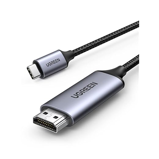 كابل USB نوع سي 3.2 الجيل الأول إلى HDMI 2.0 4K 60 هرتز UHD مع دعم ثاندربولت 3 للجوال والتابلت واللاب توب والشاشات من يوجرين (1.5 متر)