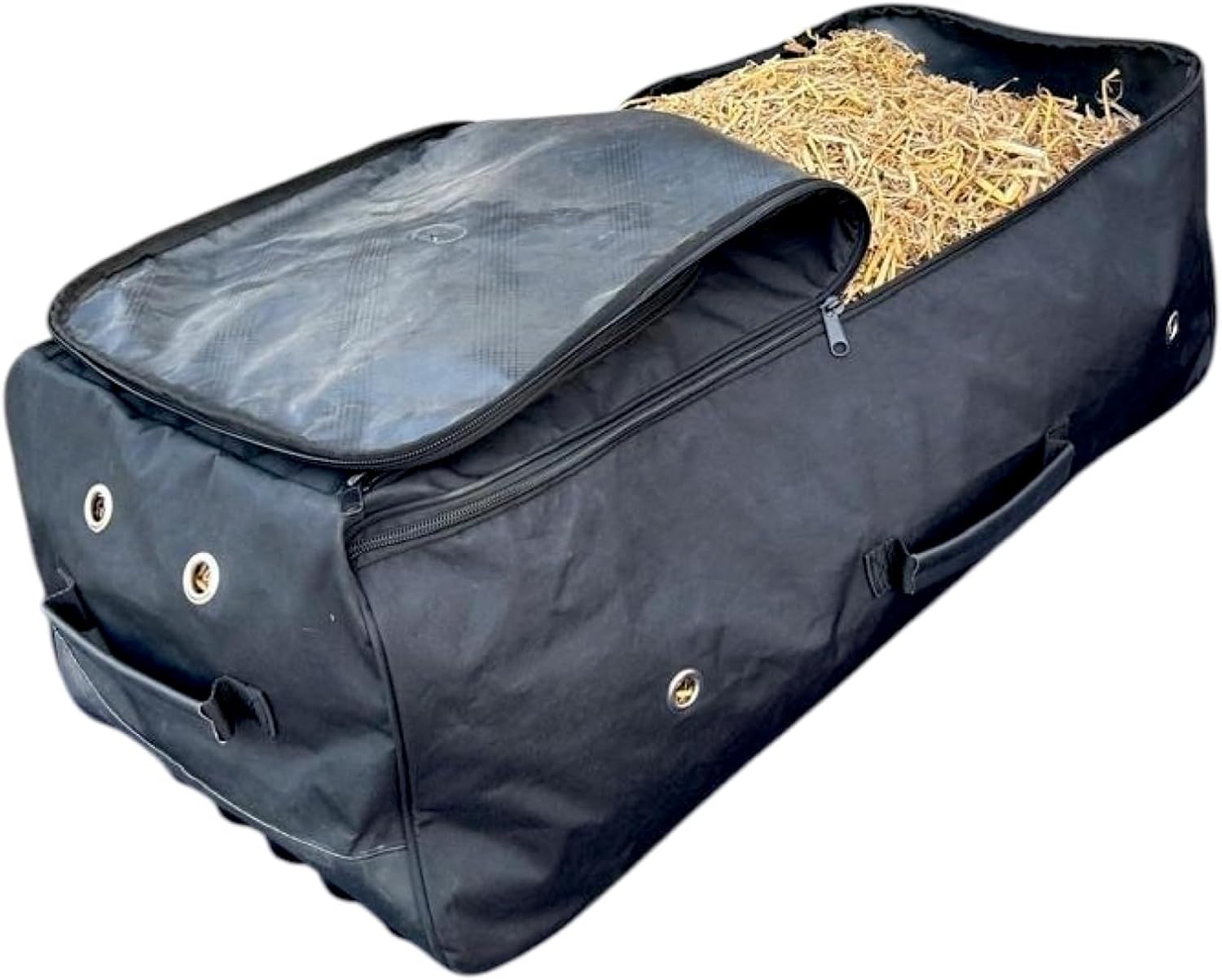 Majestic Ally Horse Rolling Hay Bale Bag, 44 x 20 x 15 inches, Nylon Rolling Storage, Multiple Colors (Black, Large)