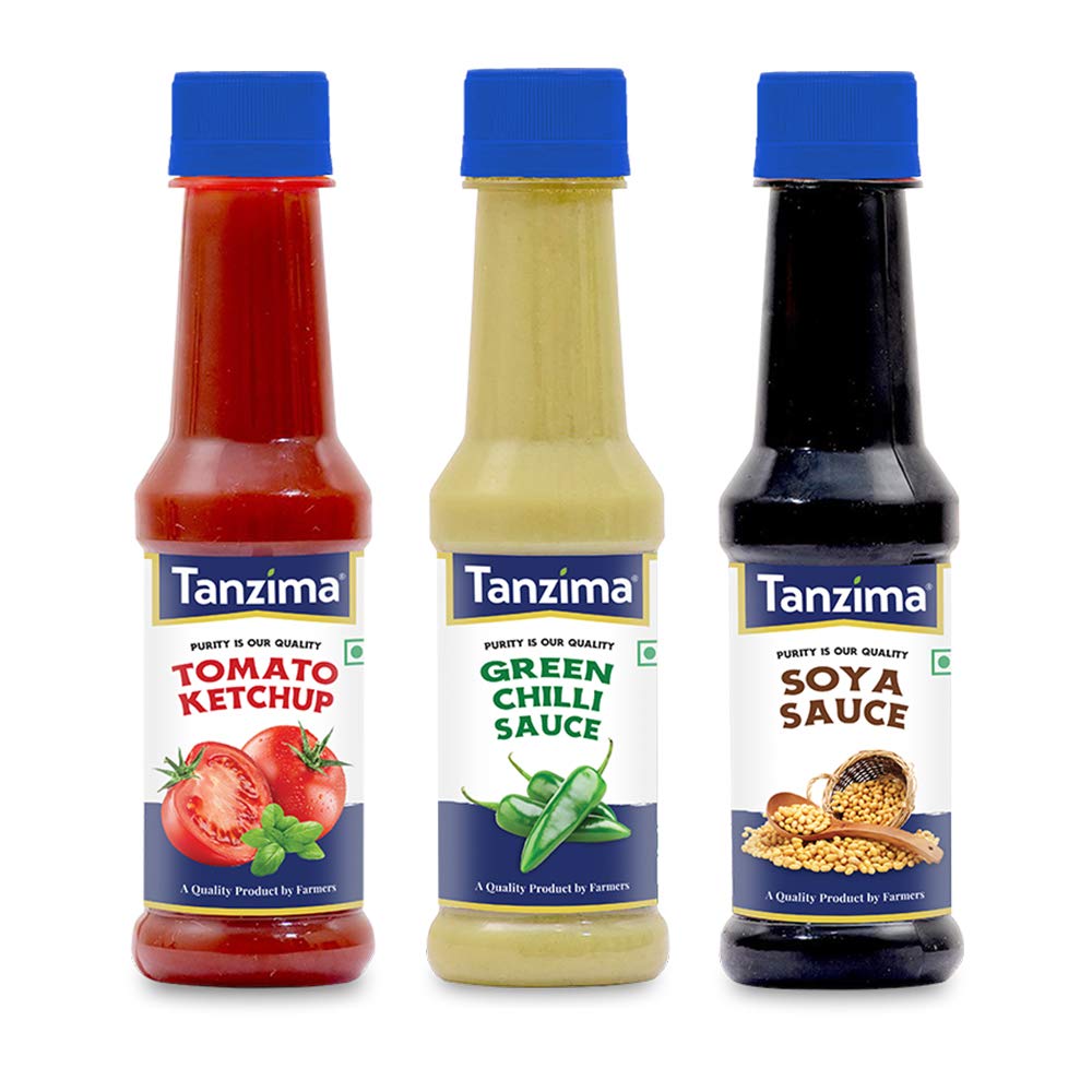 Tanzima Tomato Ketchup, Green Chilli Sauce and SOYA Sauce, Combo Offer Pack of 3 (200g Each) (B08HWMMNM3) Amazon Price History, Amazon Price Tracker