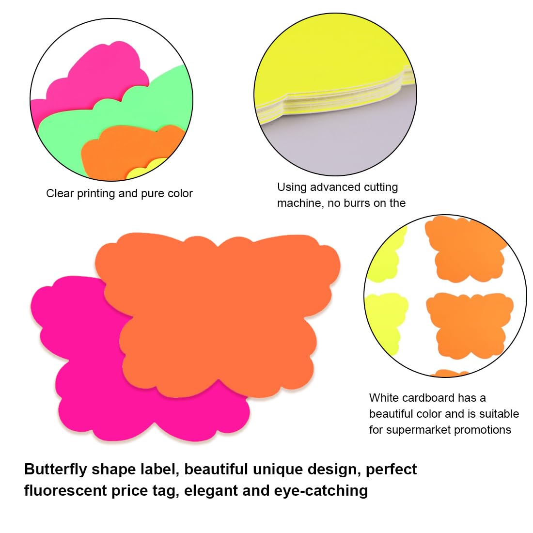 60 Étiquettes Prix Fluorescentes - Étoiles Promotion Papier Pour Magasin, Supermarché - 6 Couleurs Vives