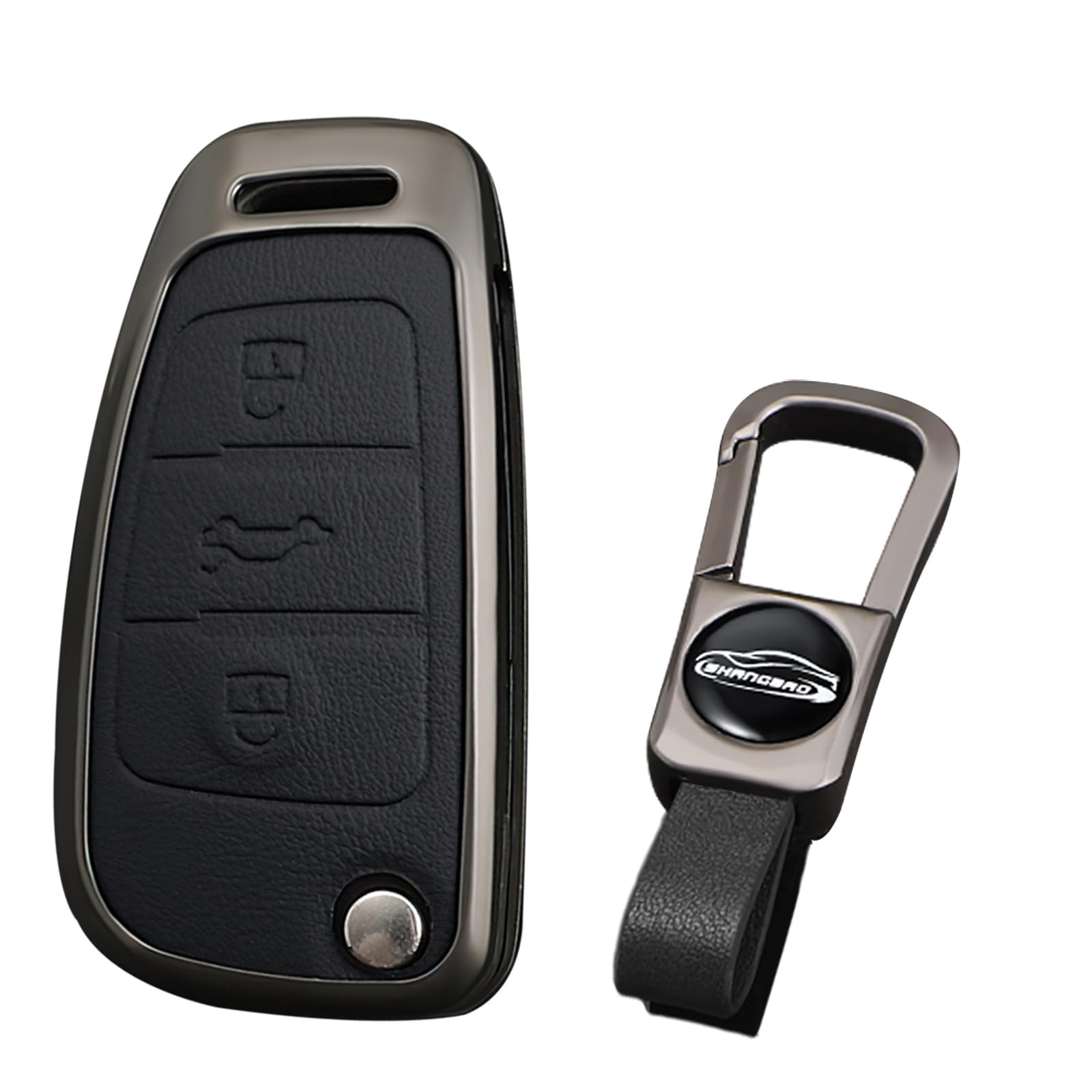 KUNIO Custodia per chiave adatta per Audi A1 A3 8V A4 A6 Q2 Q3 TT TTS RS RS3 S3 Sline pieghevole protezione chiave in lega di zinco portachiavi a 3 tasti