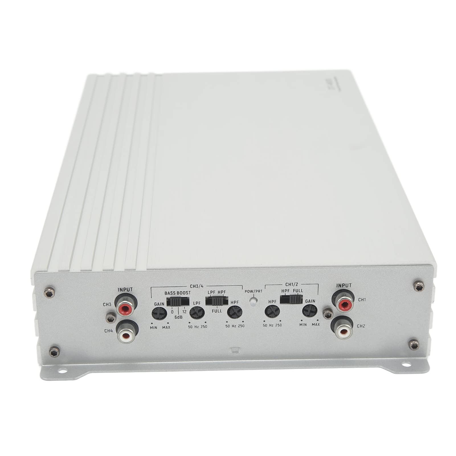 Cocoarm Wzmacniacz 4-kanałowy Metalowy Wzmacniacz Samochodowy Klasy D 50 W X 4 Przy Omach 80 W X Przy 2 Omach 160 W 2 z Mostkiem do Głośników Samochodowych i Zestawów Stereo Uniwersalne Dopasowanie