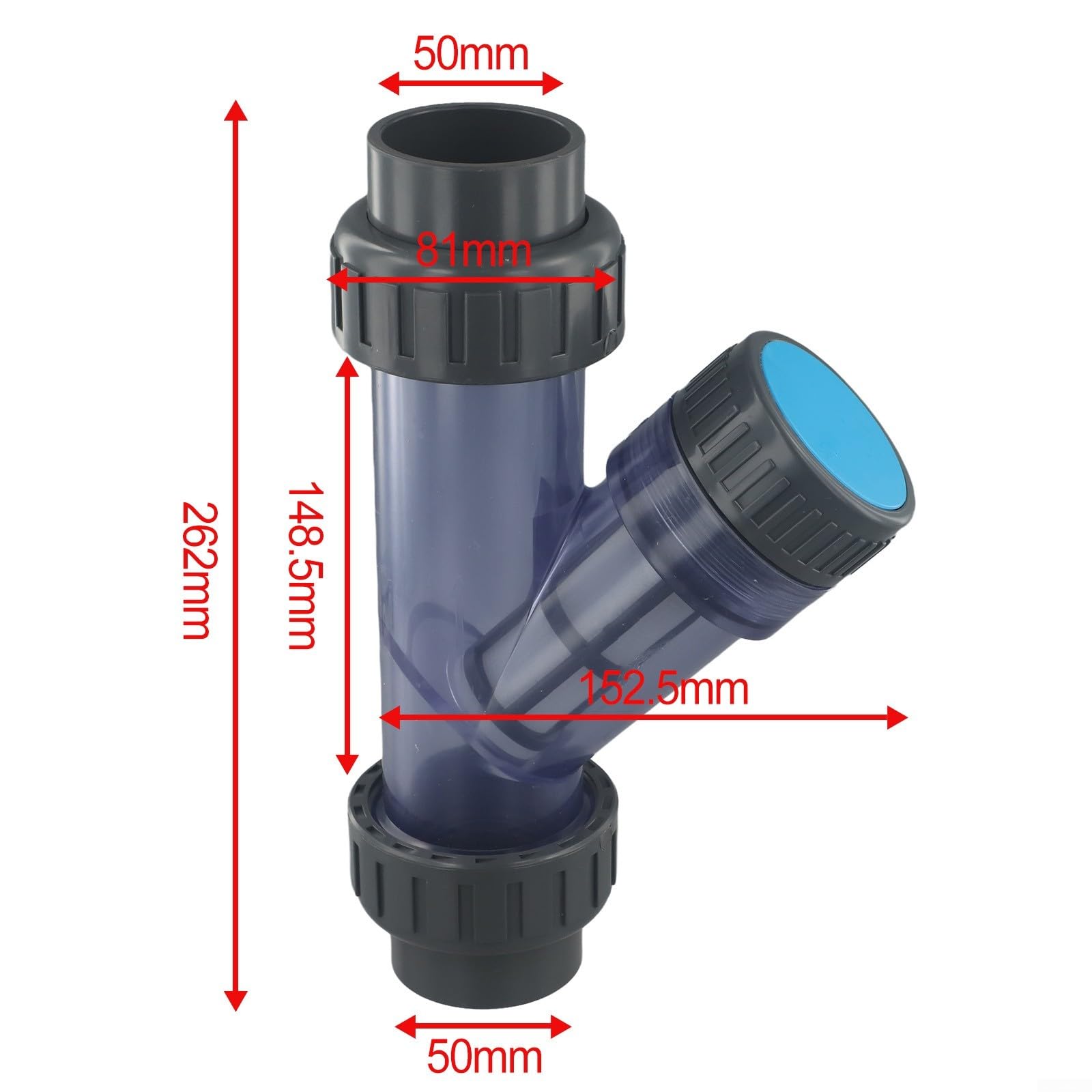 20 ~ 63 mm PVC-Y-Filter für Aquarien und Bewässerung mit einfacher Überwachung und effizienter Filtration (Innendurchmesser 50 mm)