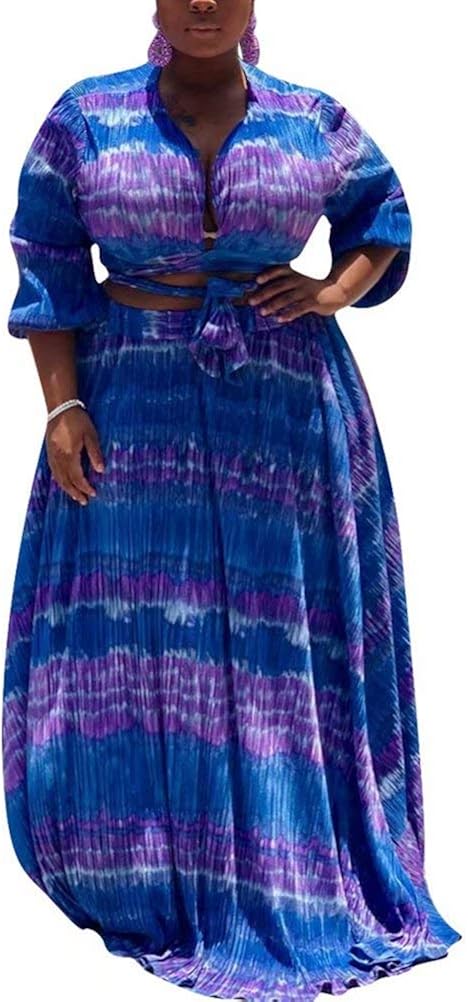 tie dye two piece outfit plus size