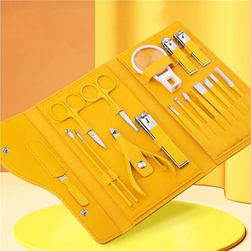 Kit de Coupe-Ongles Professionnel, kit de Soins à Domicile, Coupe-Ongles, Ensemble de 18 pièces en Acier Inoxydable, Ensemble Complet pour Hommes, Mari et Petit ami