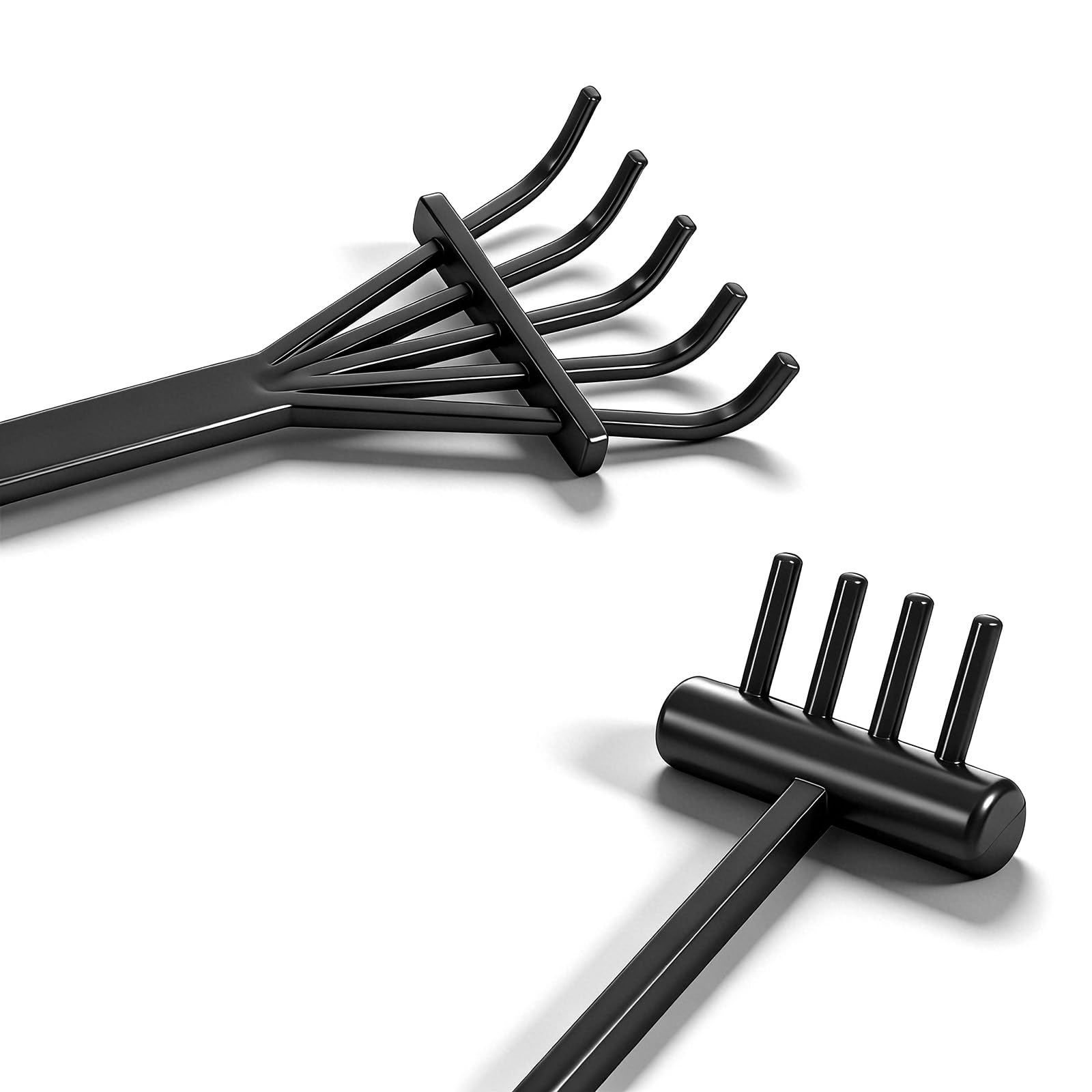 Mabor Lot de 6 mini râteaux de jardin zen, accessoires de jardin zen, outils miniatures de table pour décoration de jardin, noir
