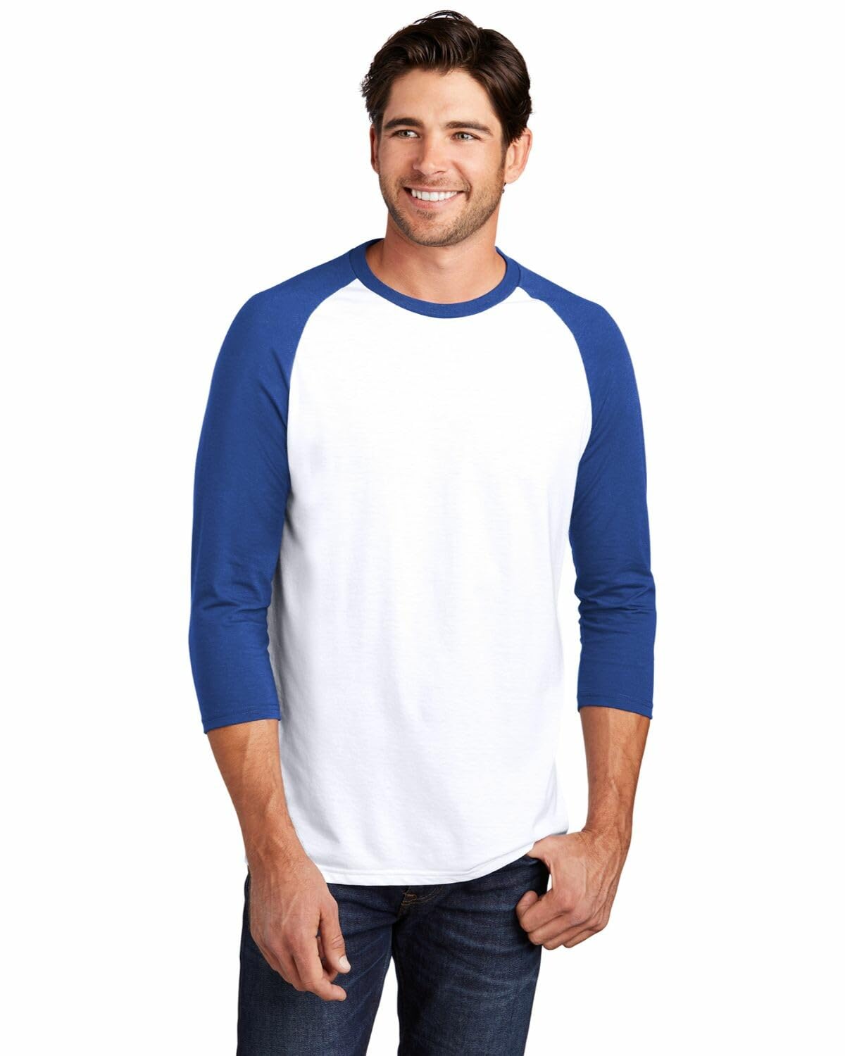 Joe's USA, maglietta da baseball Raglan da uomo. Maglietta da baseball con maniche a 3/4 Taglie: XS-4XL. - Blu - XL
