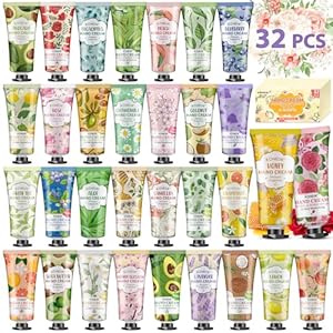 32 Pack Hand Cream Gifts Set For Women, Bulk Hand Lotion Travel Size for Dry Cracked Hands, Mini Hand Cream for Baby Shower Party Favors, Bridal Shower Gifts and Gifts for Women