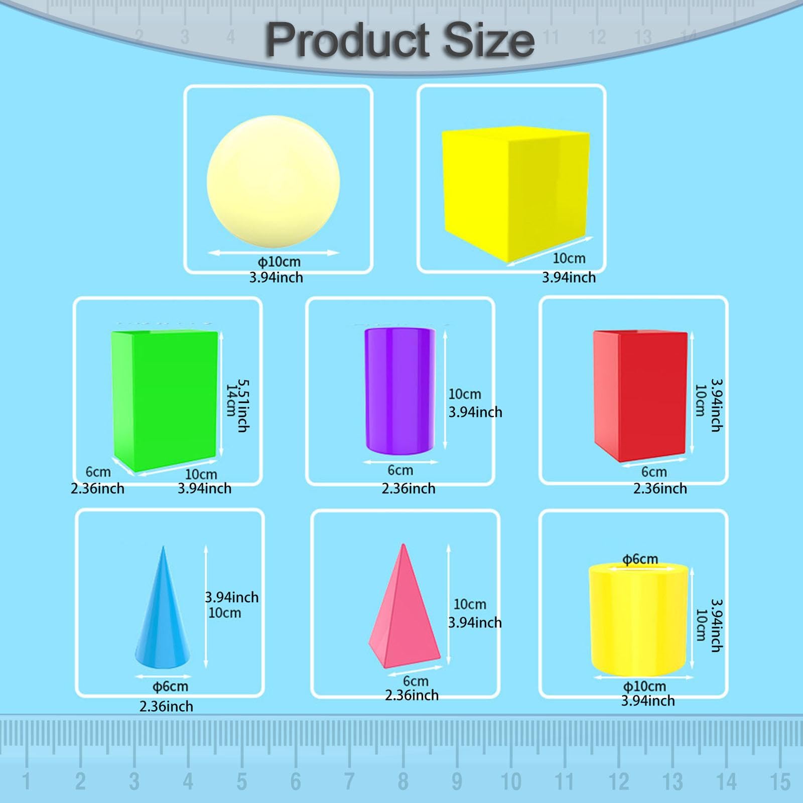Generic Solidi Geometrici, Forme 3D, Set di Blocchi Da Costruzione, Materiale Didattico Semplice per Classi, Dimostrazioni, Istruzione Domiciliare, Forme