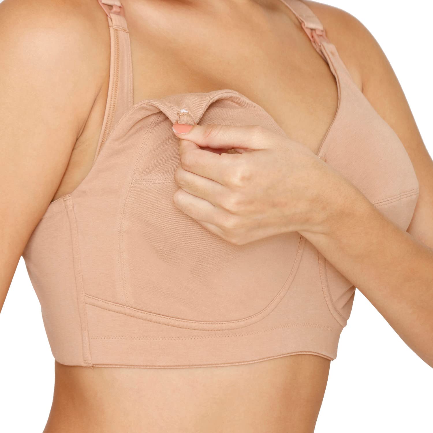 Zivame True Curv Beautiful Basics Double Layered Non Wired Full Coverage Maternity/Nursing Bra - (Brown, 32DD) 3