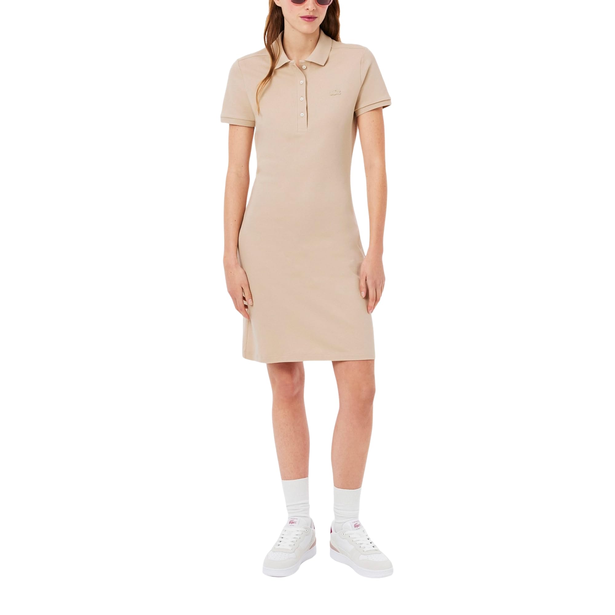 Lacoste Women's Slim Fit Stretch Petit Piqué Polo Dress