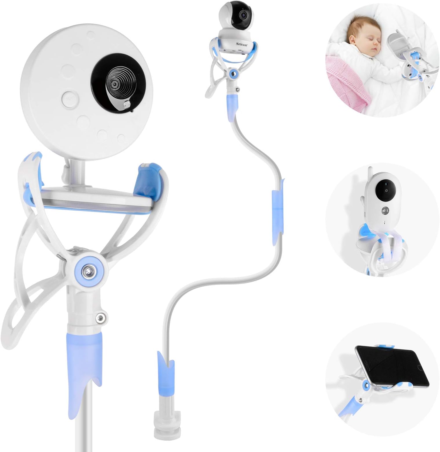 Universal Baby Monitor Mount Baby Camera Holder, Infant Video Monitor Holder and Flexible Camera Stand for Most Baby Monitors