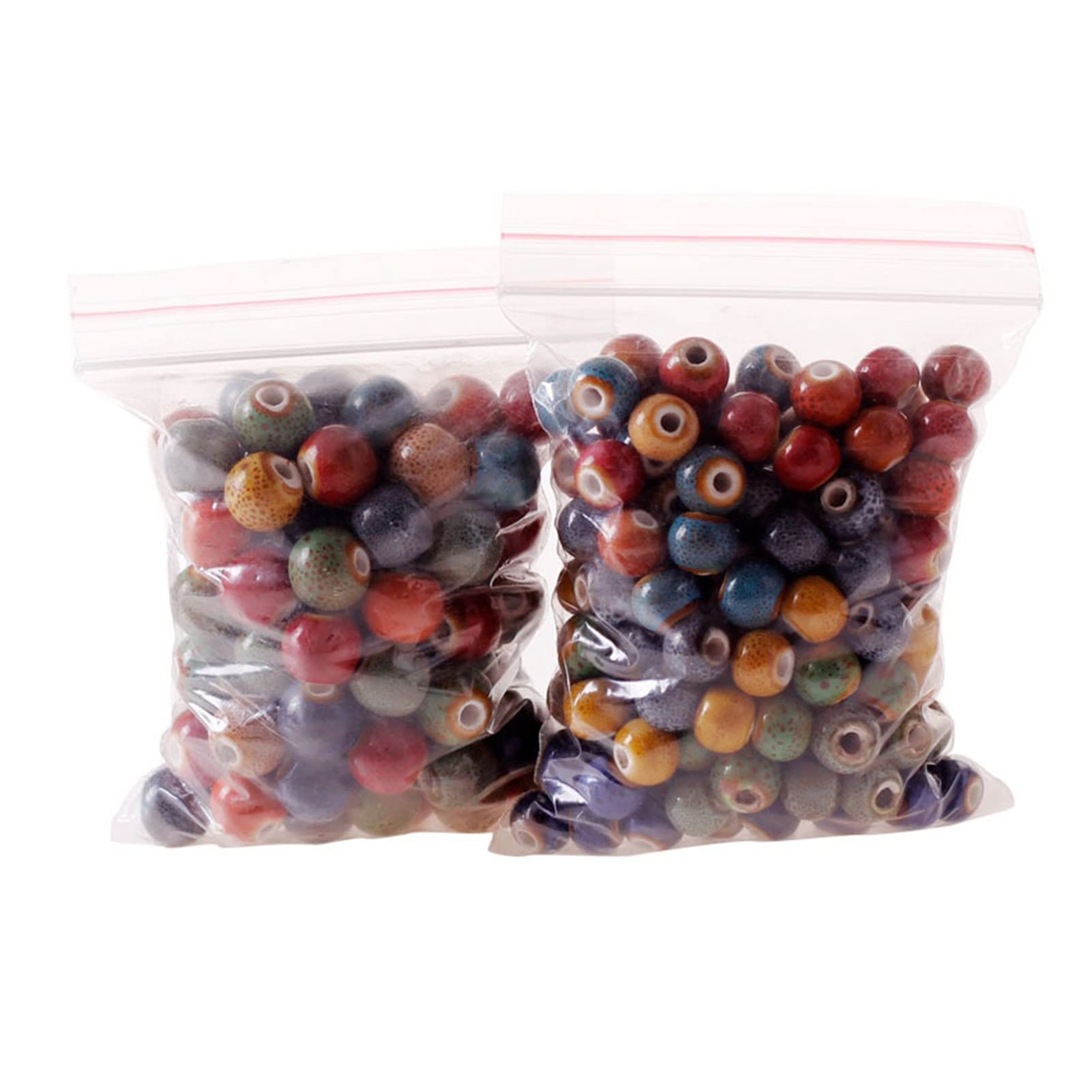 Crea Gioielli Unici! Kit 180 Perline In Ceramica Fatte A Mano, 8mm, Con Filo E Contenitore - 4