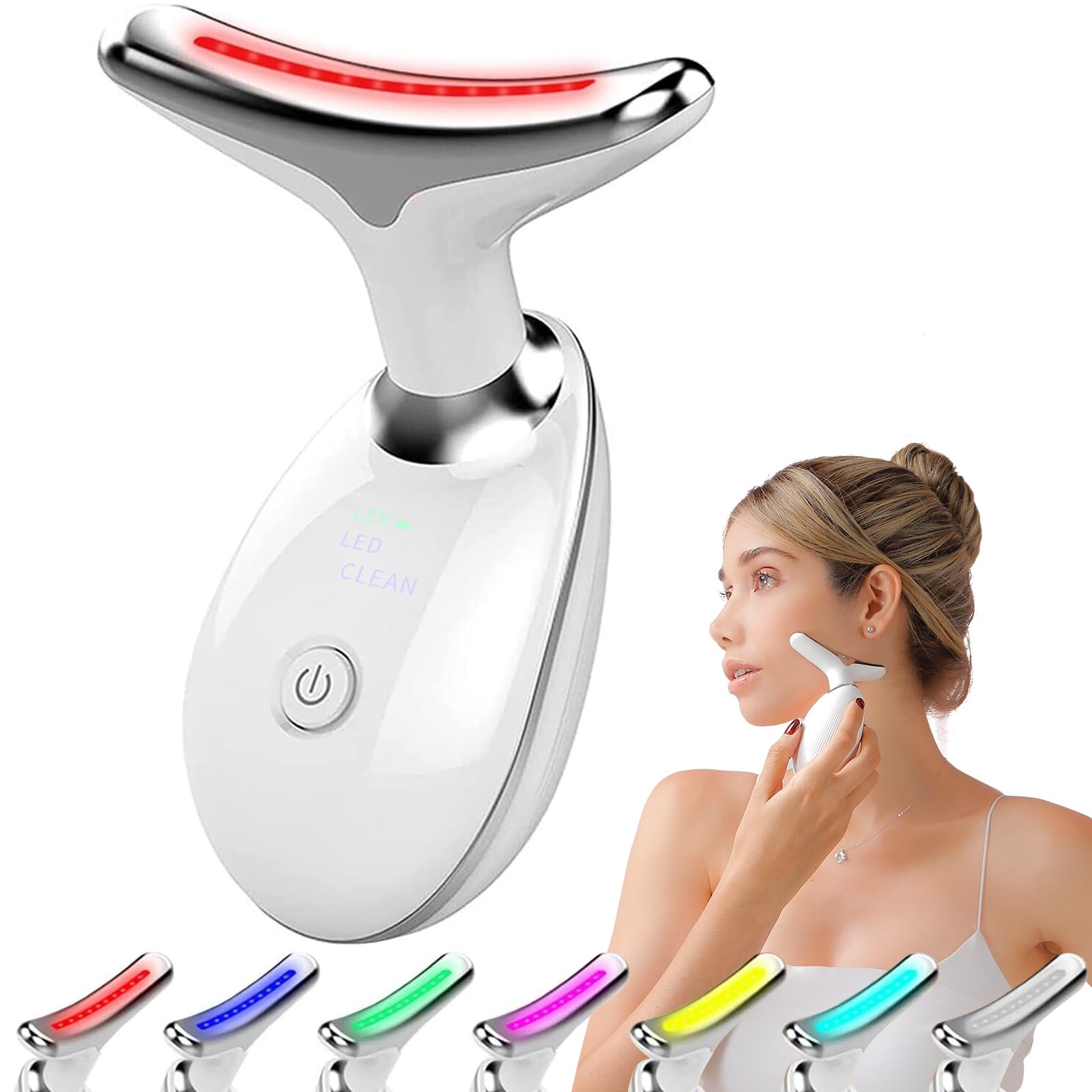 LIARTY Masajeador Facial Electrico, Masajeador Facial Reafirmante con 3 Modos, 45°C Masajeador Cara (Blanco)