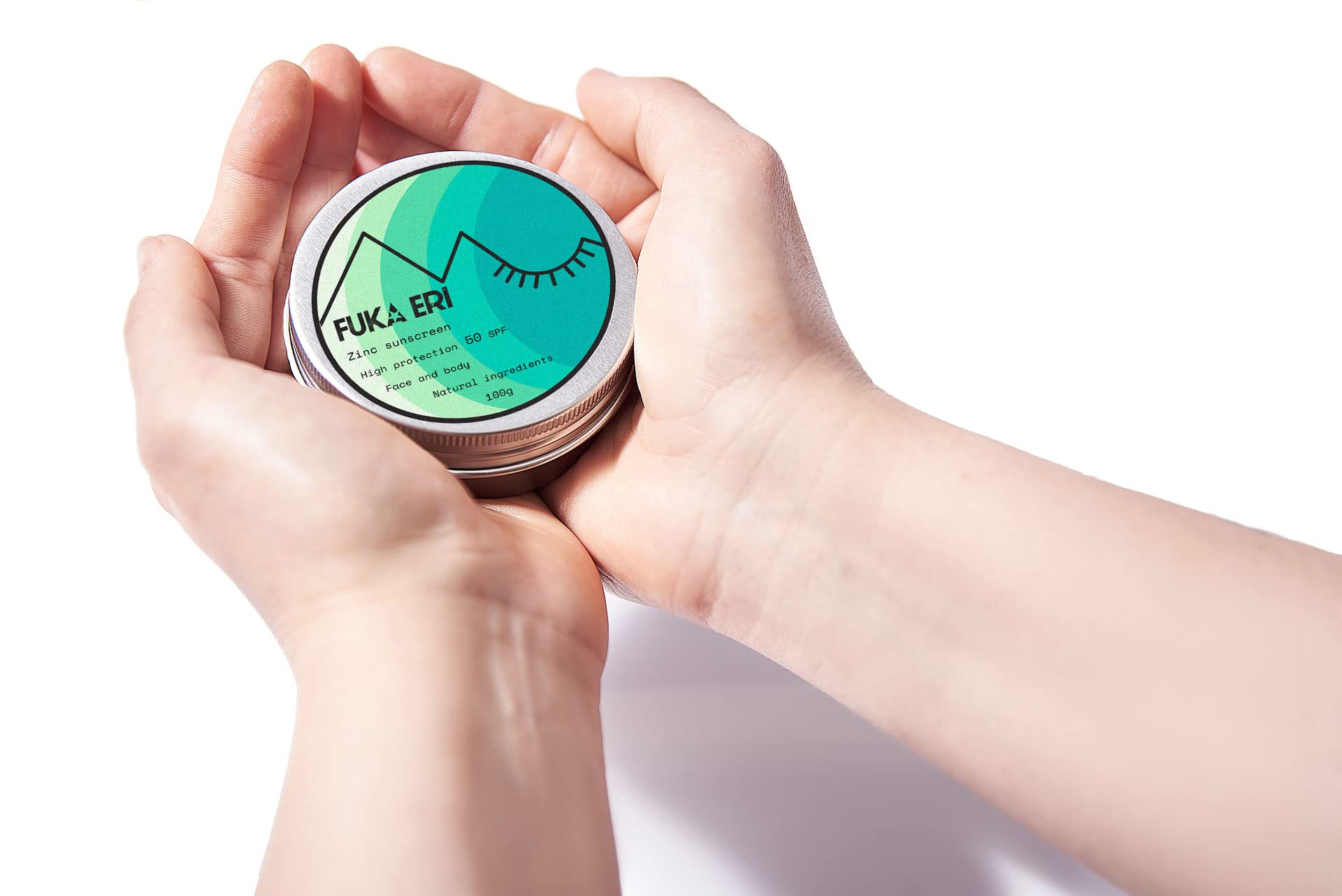 Mineralischer Sonnenschutz SPF50 mit Nicht-Nano-Zinkoxid – Wasserfest und Schweißresistent – Sonnenschutz für Gesicht und Körper – 100g | FUKA ERI (Packung mit 2)