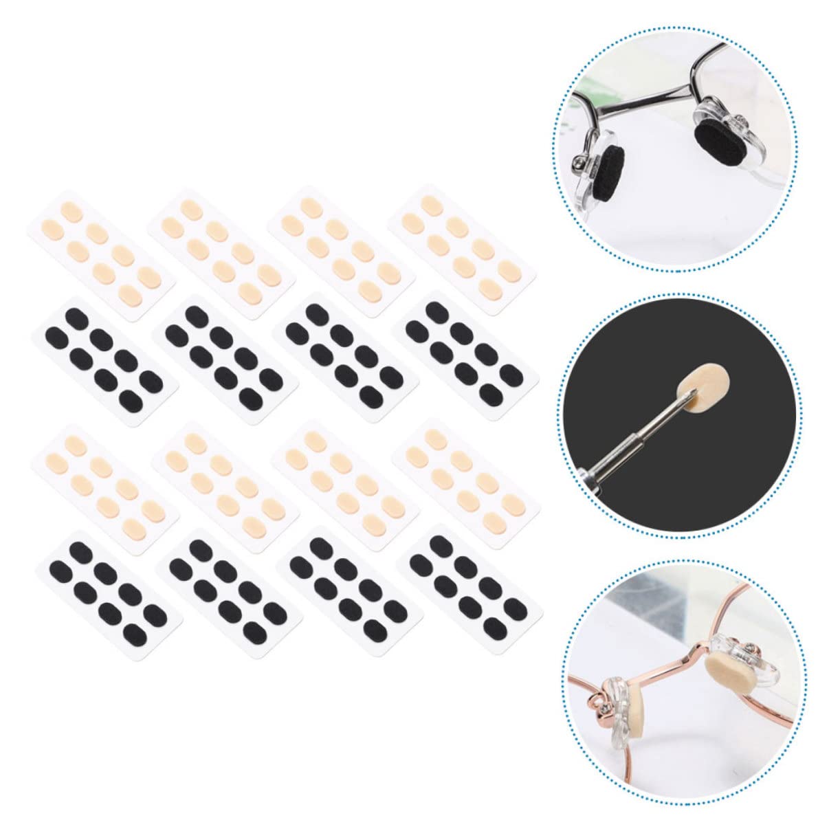 Didiseaon 120 Fogli naselli in spugna eva accessori per occhiali cuscinetti per occhiali protezione per il naso degli occhiali Cuscinetti per il naso degli occhiali naselli in eva