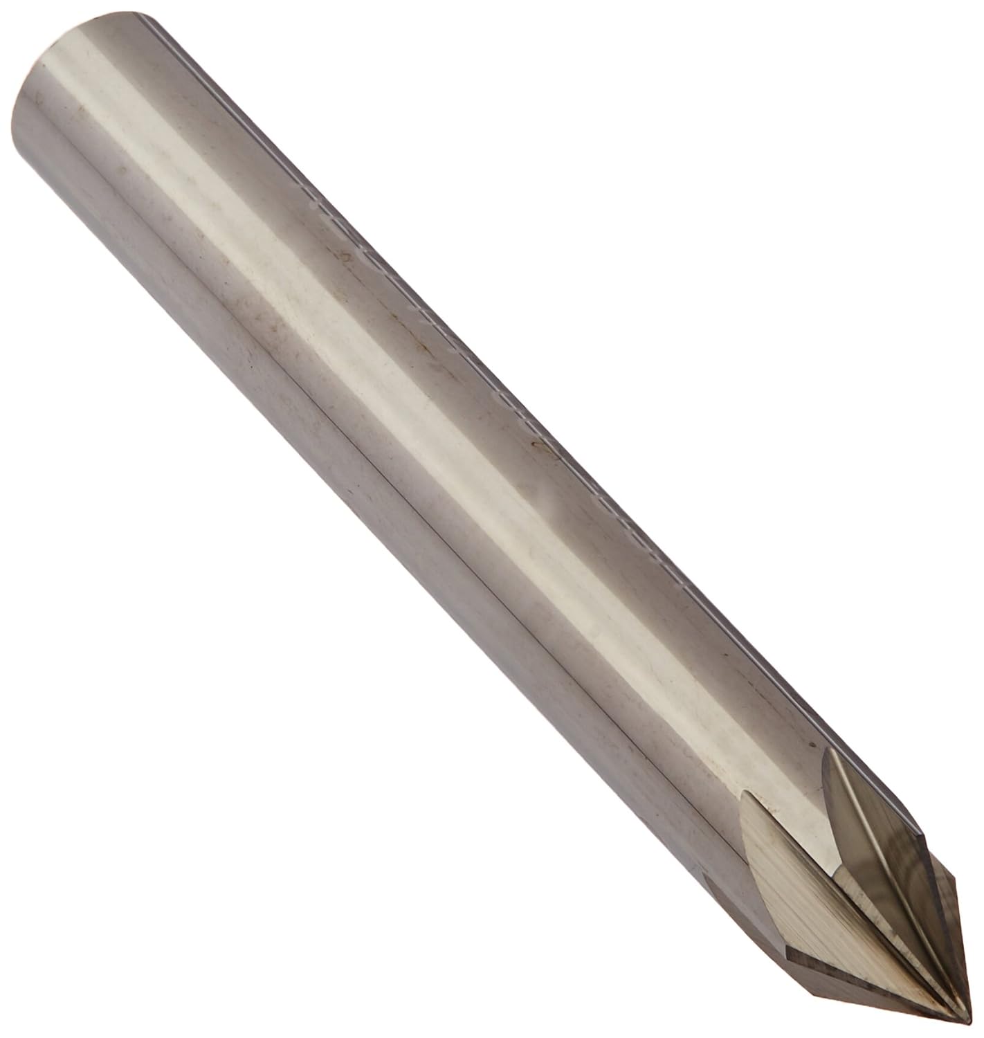 KEO 55782 Solid Carbide Single-End Countersink, Uncoated (Bright) Finish, 6 Flutes, 60 Degree Point Angle, Round Shank, 1/4" Shank Diameter, 1/4" Body Diameter