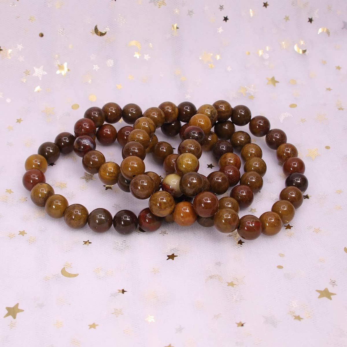 CHENYUE Natural Aqua Nueva Agate Gemstone 10mm Round Beads Stretch Bracelet 7" Unisex - Image 3