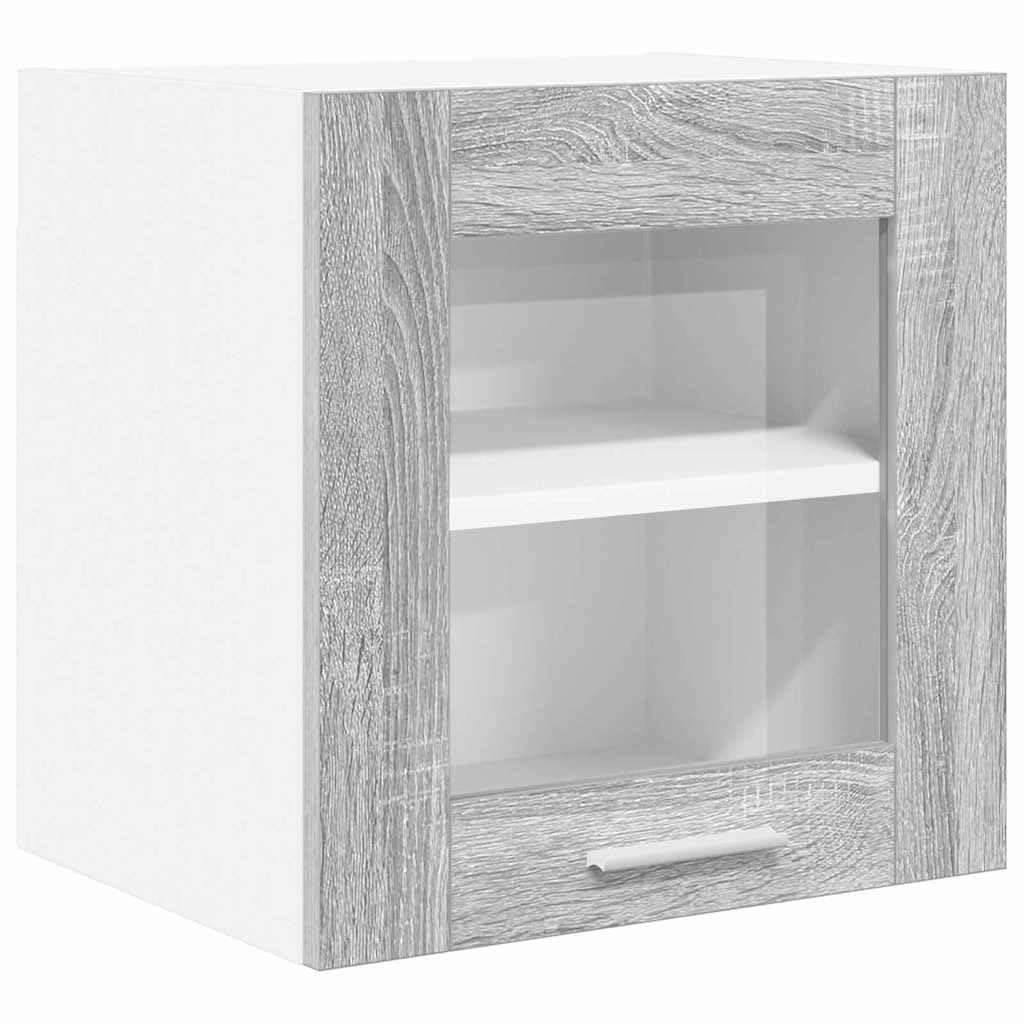 Tomostar 2 Stück Küchenoberschrank, Hängeschrank, Wandschrank, Küche mit Tür, 2 Stück, Sonoma-Grau, 40 x 31 x 40 cm