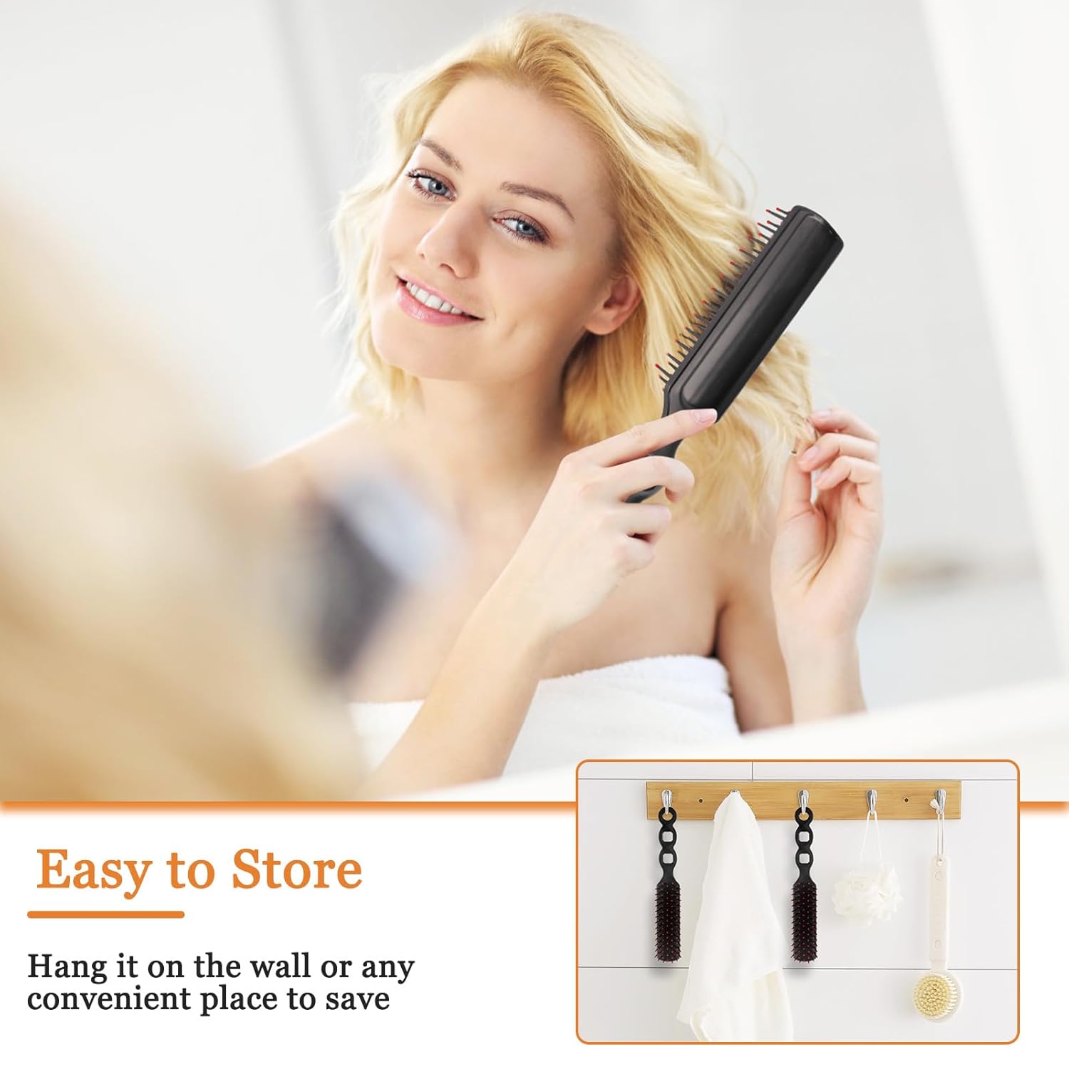 NICEMOVIC Hair Brushes Bulk 110 Pack for Women, Homeless Bulk Hair Brush Comb Set Disposable Individually Wrapped Homeless Care Package Supplies Bulk Hair Combs Hygiene Supplies for Shelter Hotel