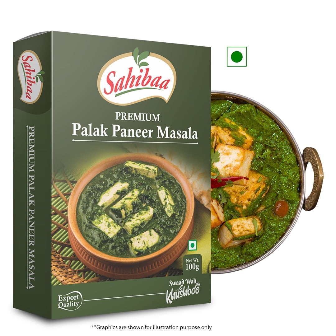 Sahibaa PALAK PANEER MASALA (Pack of 2) | 100 g Each | Masala & Spices | No Preservatives & No Artificial Color - for Delicious & Flavourful Cooking (B0B2934VR4) Amazon Price History, Amazon Price Tracker