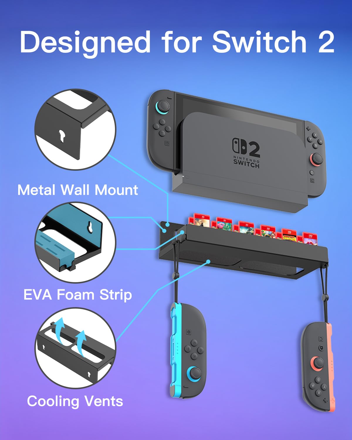 Fintie Uchwyt ścienny do Nintendo Switch 2
