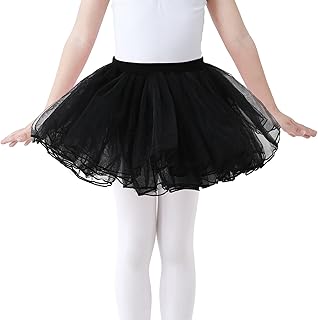 Girls Tutu Skirt, 4 Layers Tulle Fluffy Tutu Ballet Skirt Princess Dress for Ballet/Dance/Halloween Party/Daily Wear