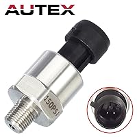 Vista 2 de AUTEX Transductor/remitente/sensor de presión 150 Psi con arnés de conector 0-150 Psi, acero inoxidable, 1/8”-27 NPT, sensor de transductor