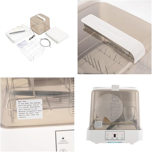 Miniatura 6 de QUEWATSA - Lavavajillas portátil, lavavajillas de encimera, lavavajillas automático con tanque de agua integrado de 5 L profundo para apartamentos,