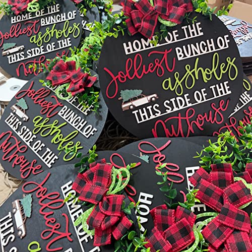 National Lampoon's Christmas Vacation Holiday Decor Wooden Wreath - 12Inch, Party Supplies Funny Front Door Sign Christmas Decorations (C) #TOP6