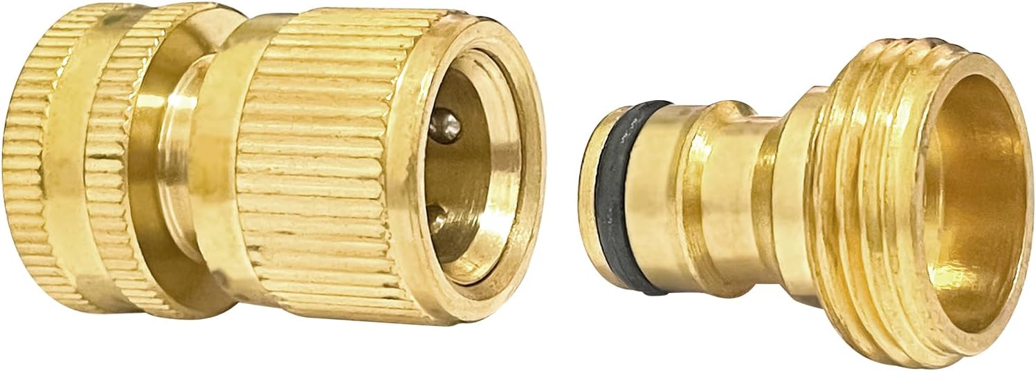 starfa lab Garden Hose Brass Quick Tap Connector Adapter, 1Set (2PCS) 3