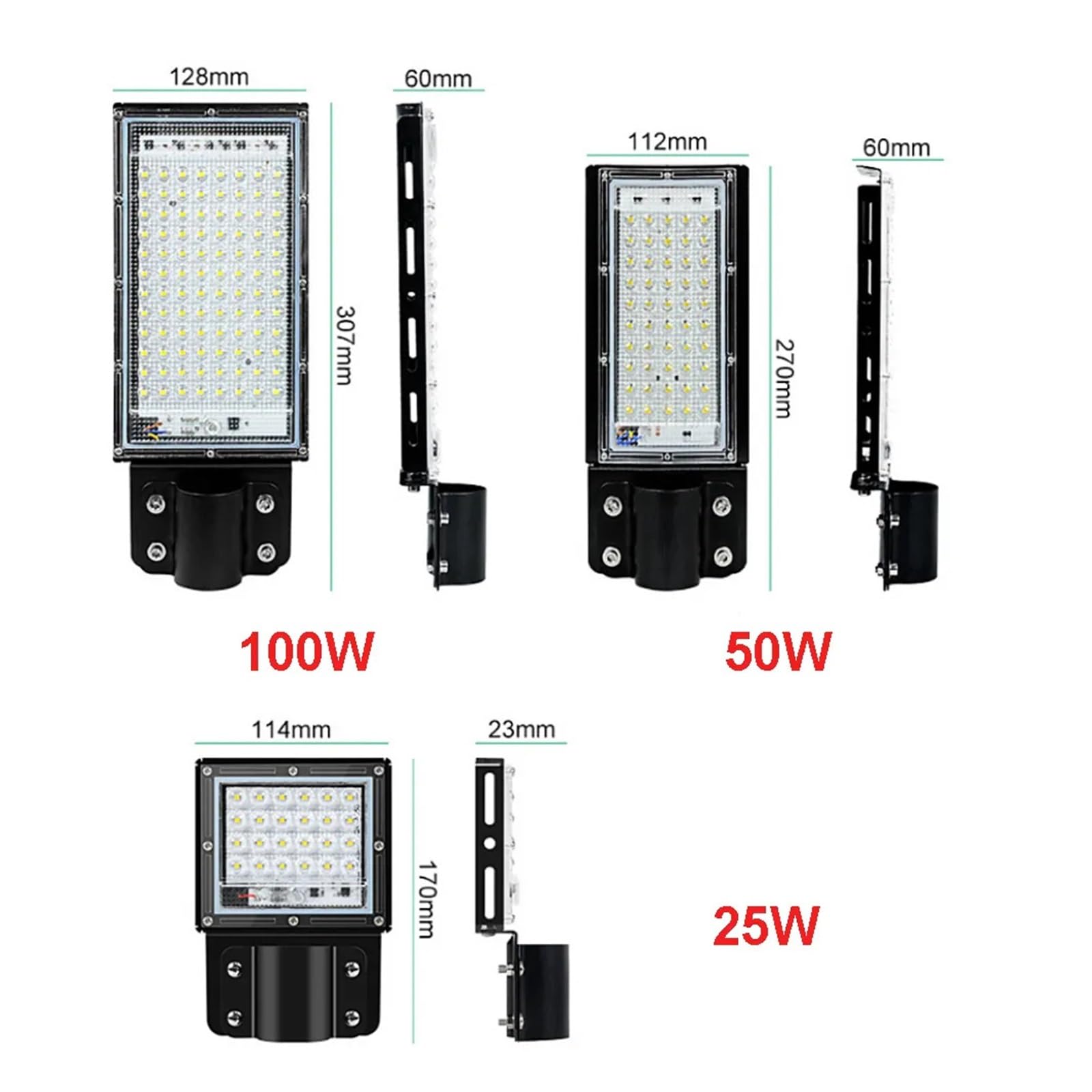 LED 25W 50W 100W Wodoodporna Lampa Uliczna Kinkiet AC220V Reflektor Oświetlenie Zewnętrzne Ogród Mieszkalny Hotel Lekki Garaż ogrodowy(Cold White,100W)