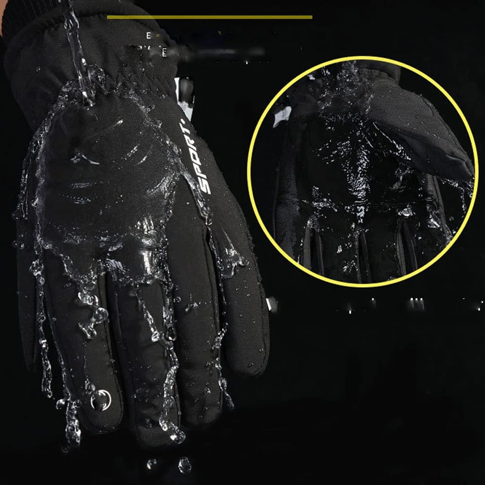 Wasserdichte Winter-Fahrradhandschuhe, Outdoor-Sport, Laufen, Touchscreen, rutschfest, warm, volle Finger
