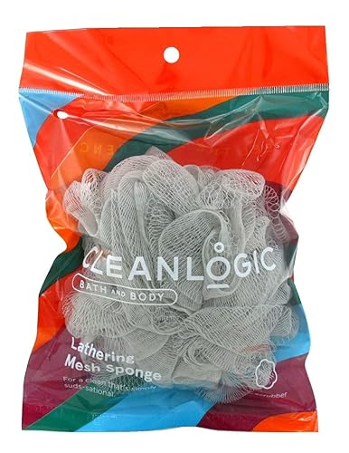 Cleanlogic Esponja de baño de malla de 1.76 oz, colores surtidos (paquete de 6)