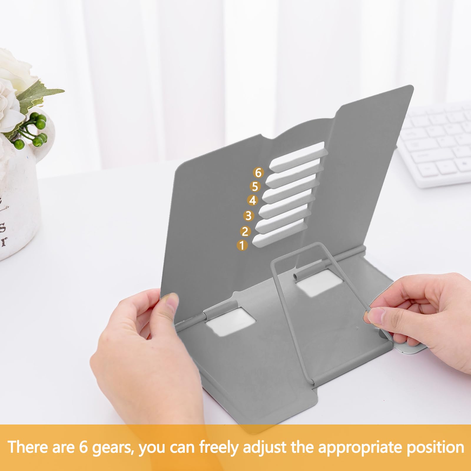 Porta Documenti Da Scrivania In Metallo - 7 Posizioni Regolabili Per Libri E Fogli