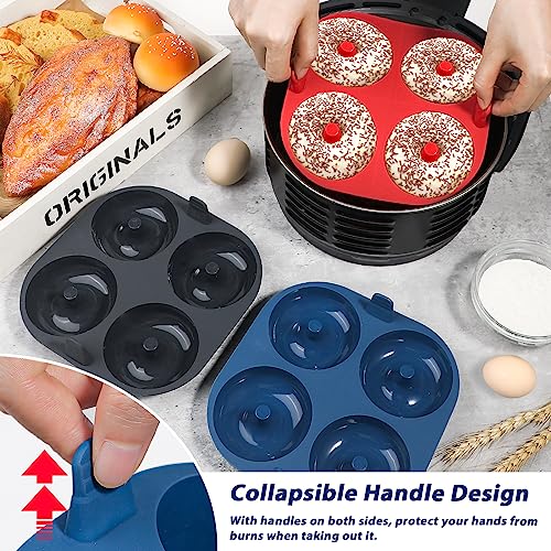 webake Doughnut Mould for Air Fryer Silicone Donut Moulds for Baking 3 Pcs 8 cm Bagel Mould Air Fryer Accessories Baking Tray - Image 5