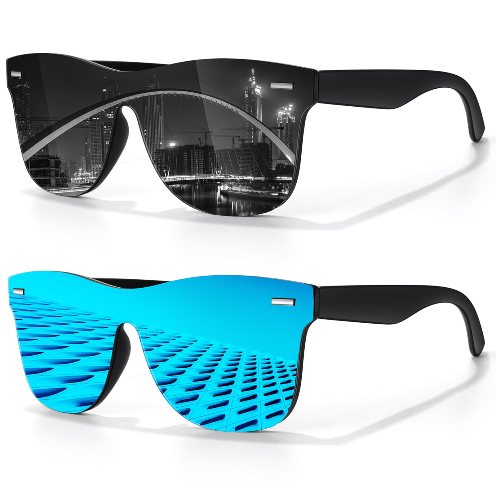 LINVO Gafas de Sol Polarizadas Hombre Mujer Moda Sombras Planas Pieza Conducir Pescar Protección UV